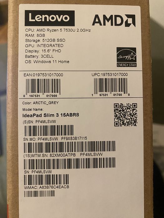 Lenovo ideapad slim3 15abr8