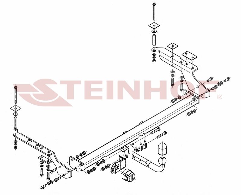 HAK HOLOWNICZY z wiązką 7 pin do Subaru Forester od 1997 do 2008