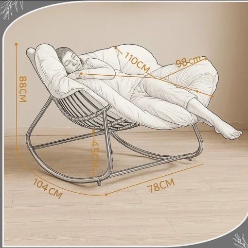 Nowy Fotel Bujany Meble Ogrodowe Krzesło Bujak Wygodna Poduszka Krzesł