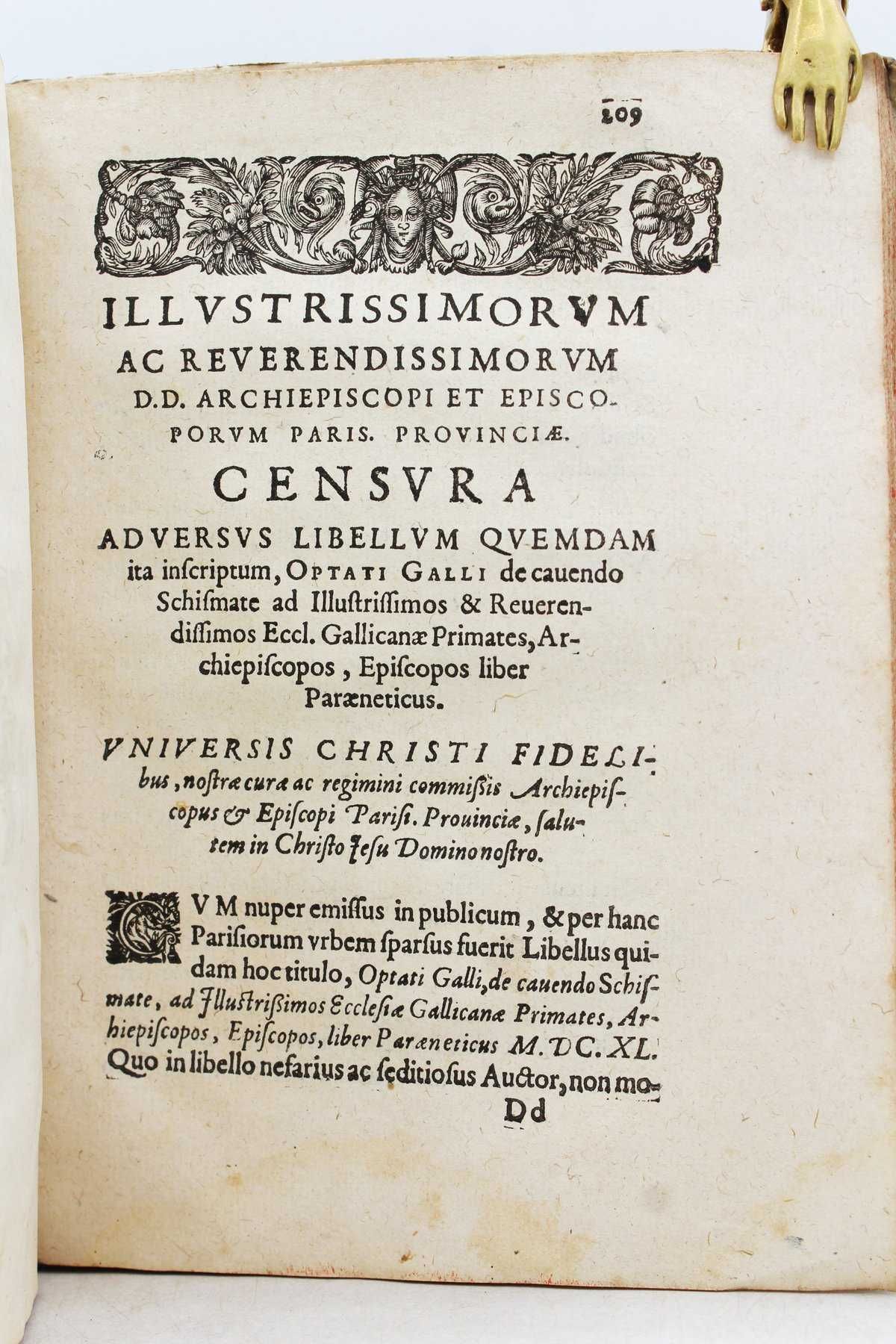 MUITO RARA 1ª edição de Rabardeau sobre cisma na Igreja Católica. 1641