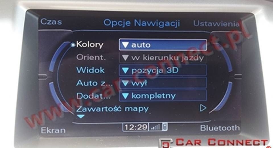 Audi język polski menu aktualizacja Warszawa A4 A5 A6 A7 A8 Q5 Q7