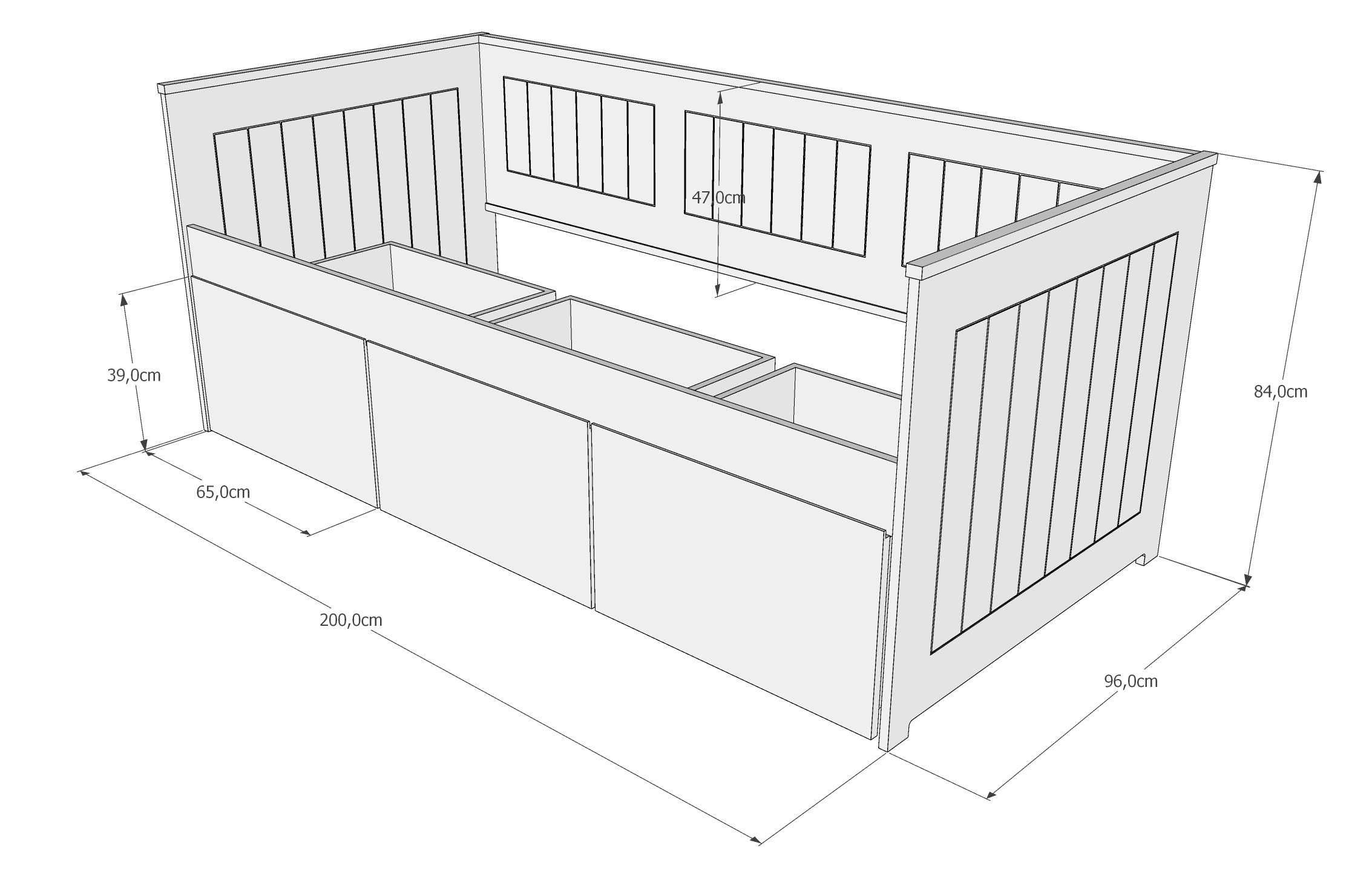Łózko dziecięce jak ikea hemnes x 2szt .200x90