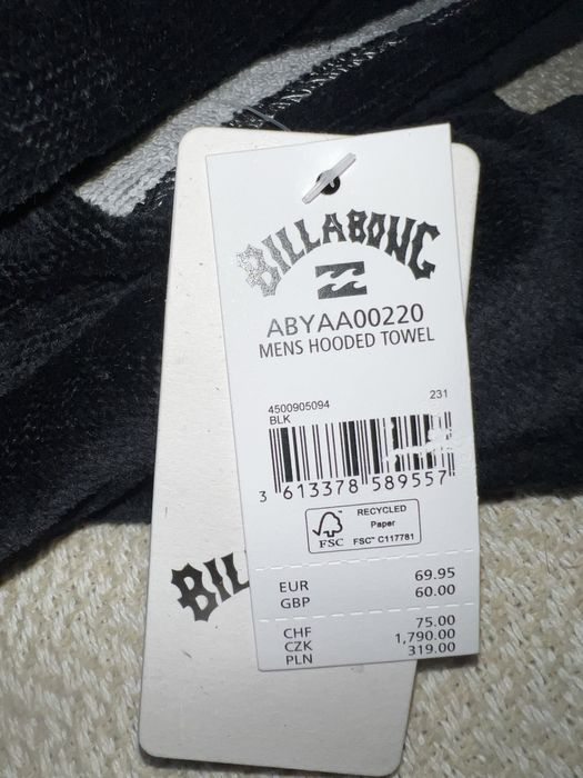 Toalha poncho da billabong nunca usado