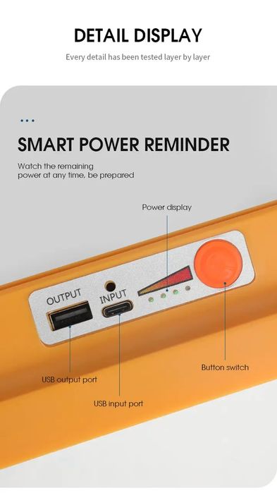 Фонарь прожектор Power Bank ручной аккумуляторный переносной