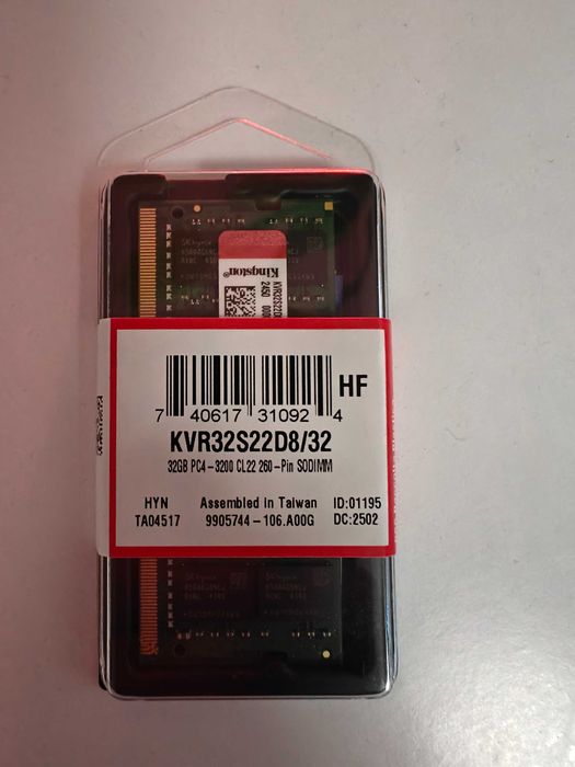 Kingston DDR4 32GB 3200MHz KVR32N22D8/32 оперативна пам'ять
