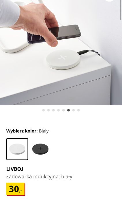 Ikea Livboj bezprzewodowa ładowarka.