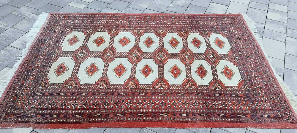 Buchara ręcznie tkany dywan wełniany 198 x 124 cm wełna 100%