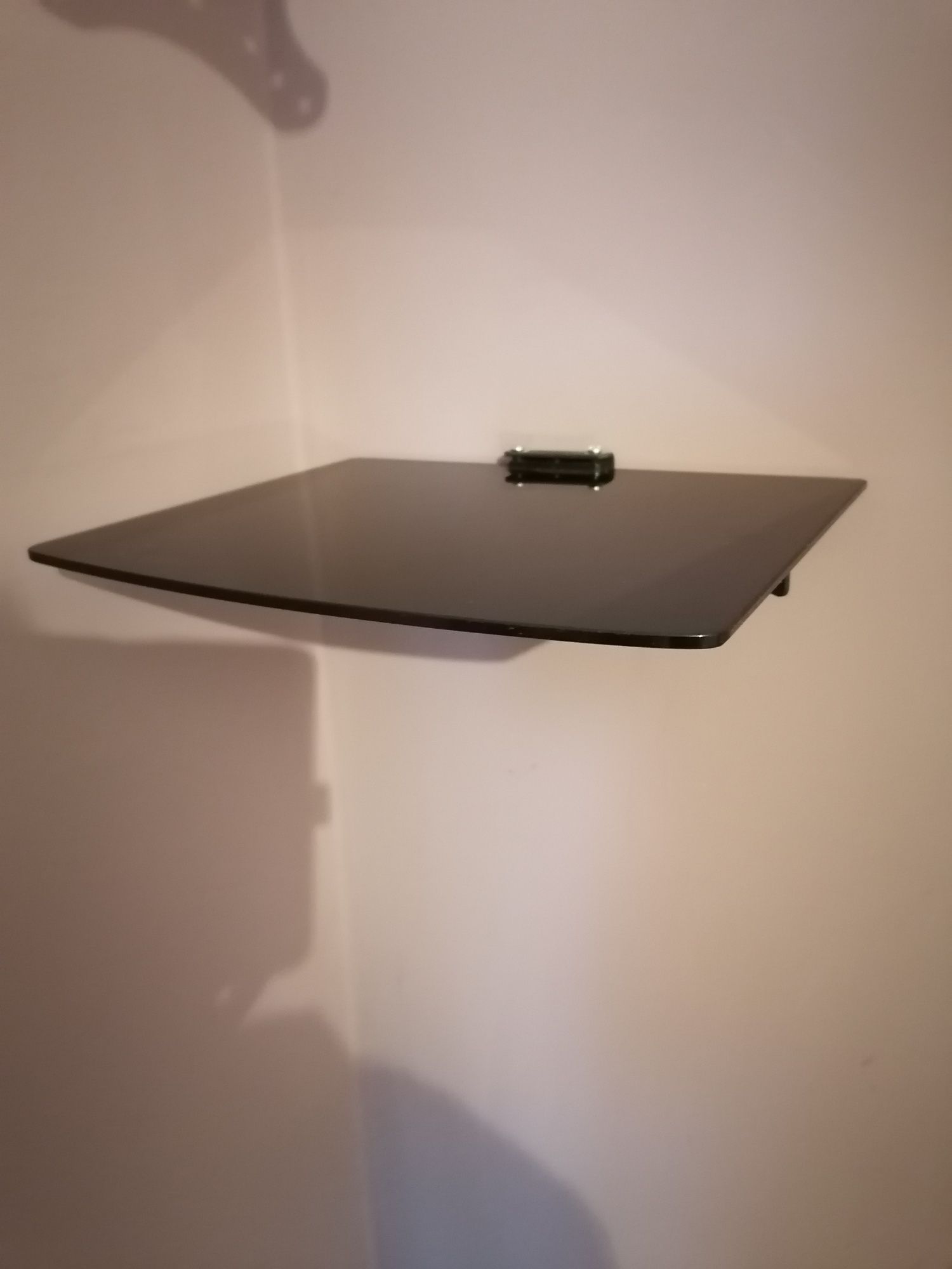 Półka czarna szklana pod dekoder 30*24