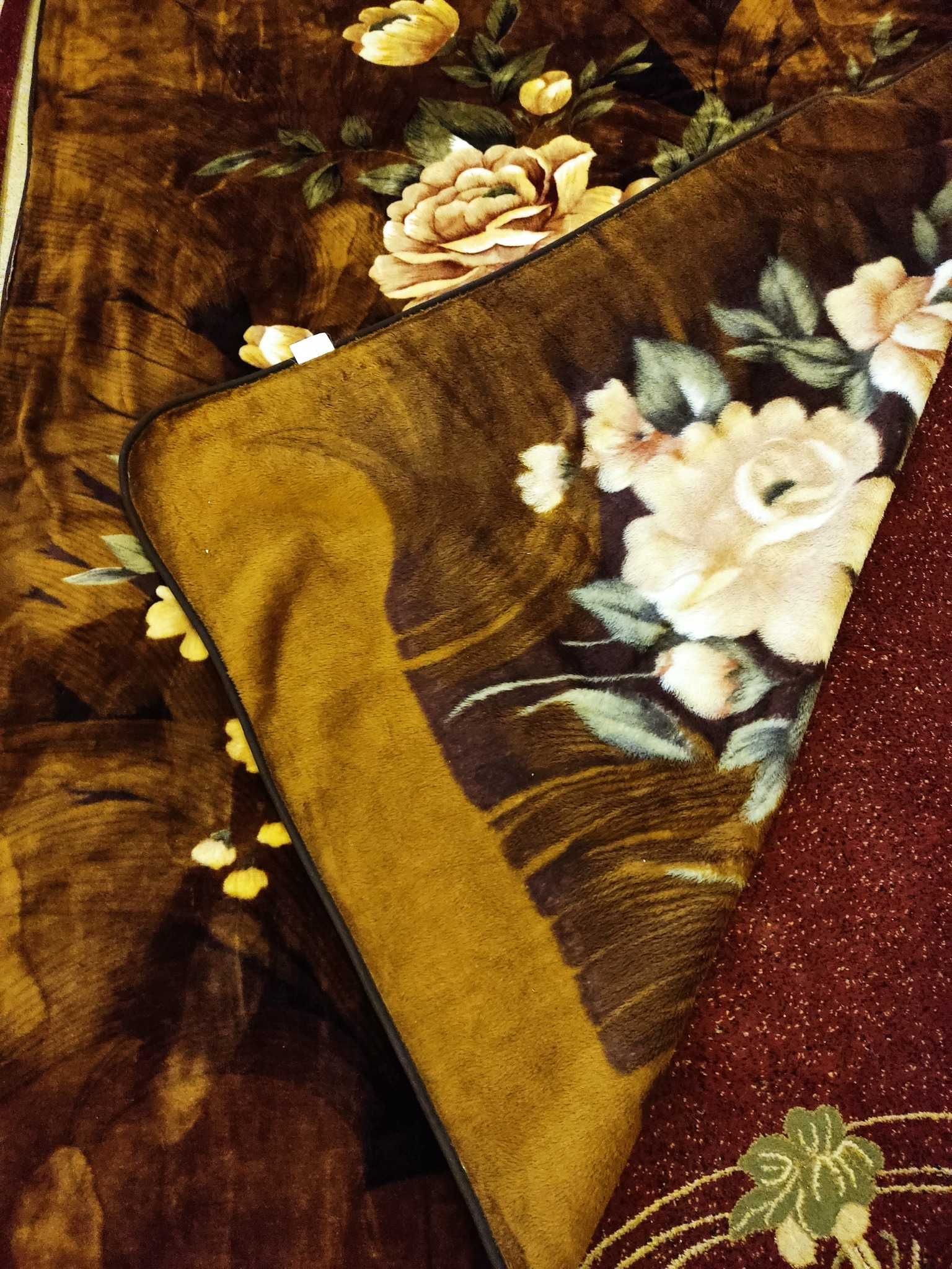 Велюровый плед одеяло PATRICIA 200х240 Цветы