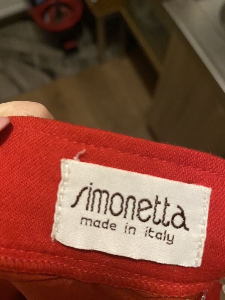 Simonetta włoska czerwona falbankowa spódniczka