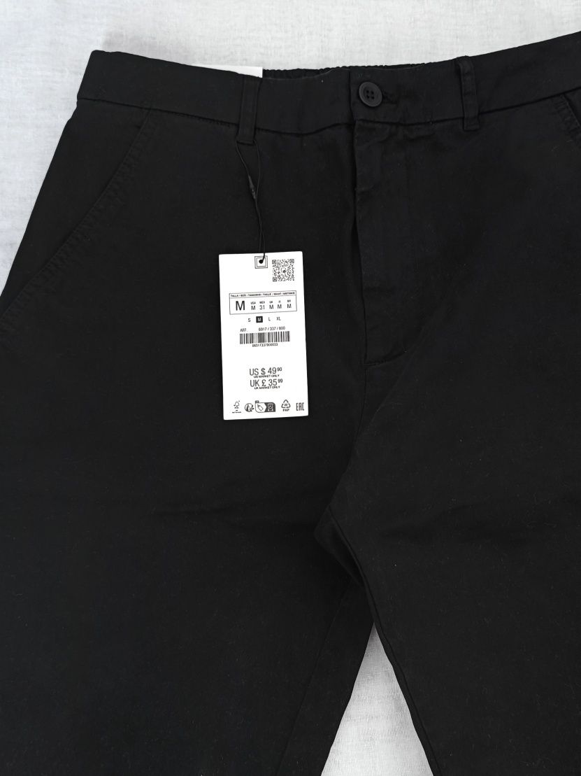 Spodnie męskie typu Chino o kroju Comfort Slim z bawełny | Zara M