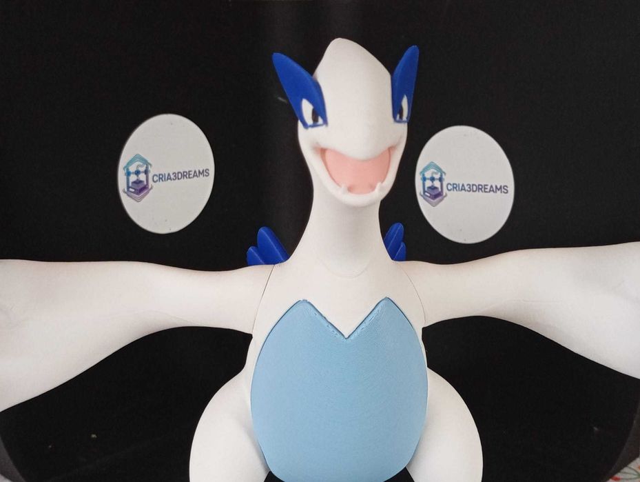 Figura Pokémon Lugia 3D – 25x25 cm | Impressão Premium