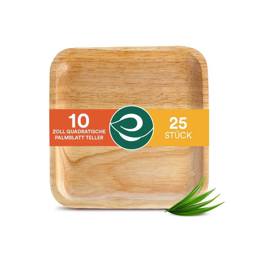 Zestaw talerzy jednorazowych , BIO z liści palmowych, kompostowalne