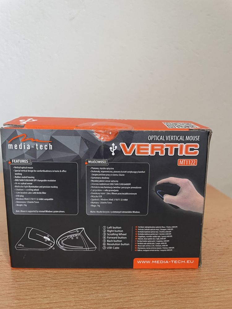 Myszka przewodowa Media-Tech Vertic RGB