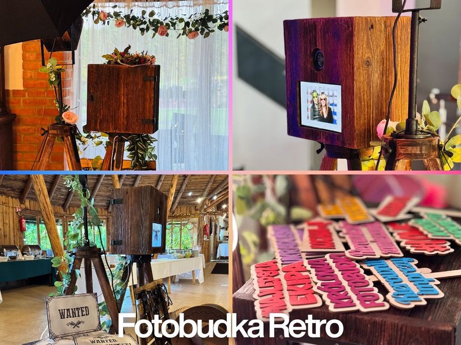 Fotolustro AI, Fotobudka 360, LED 65, Retro, Overhead urodziny wesele