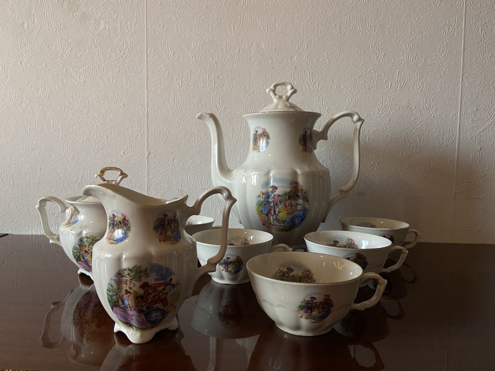 Porcelanowy serwis herbaciany - Carl Tielsch Wałbrzych, Antyk