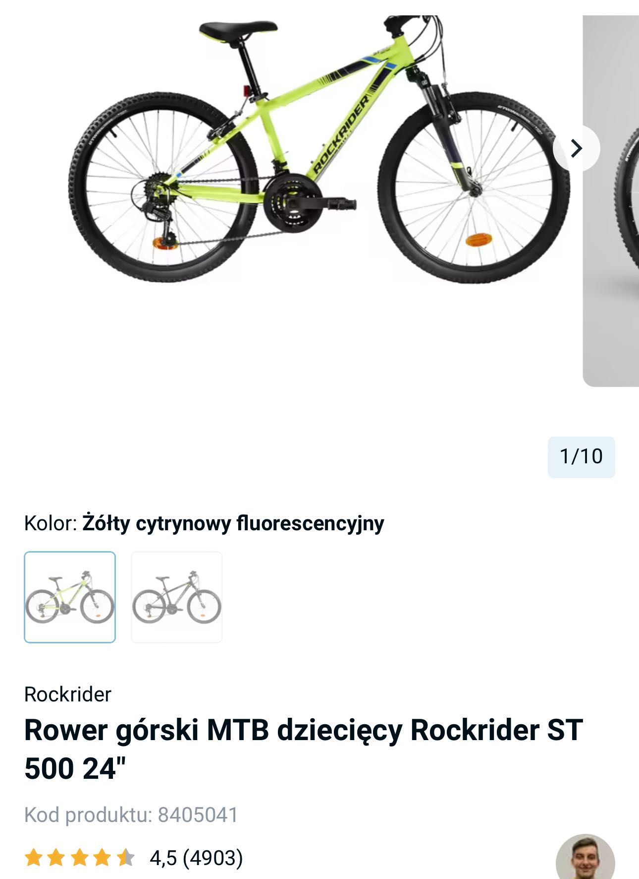 Rower górski MTB dziecięcy Rockrider ST 500 24