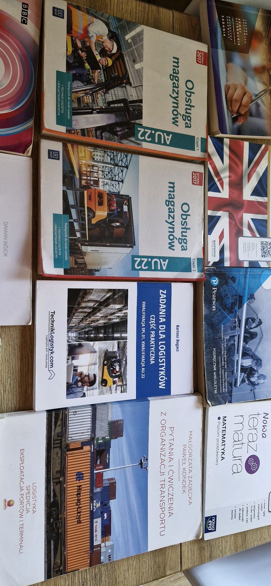 Zestaw podręczników klasa 4 i 5 technikum logistyka książki do matury