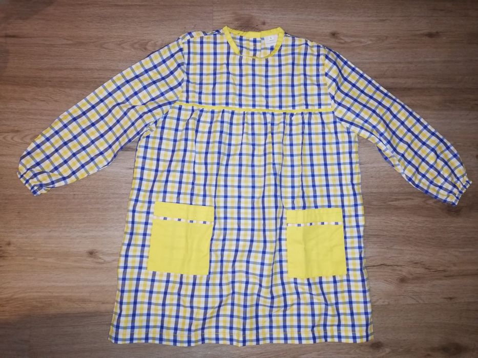 Bata de criança xadrez amarelo T-5 - novo
