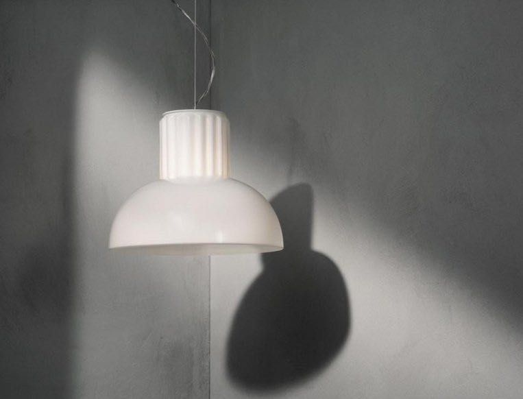 Menu Standard Szklana Lampa Wisząca 40 cm / Biała