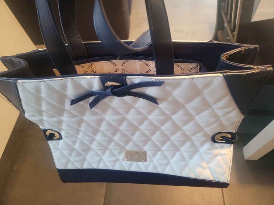 Torebka Monnari biało-granatowa