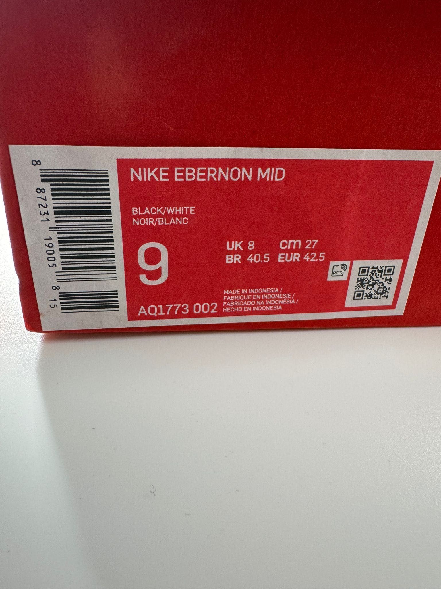 Nowe sneakersy męskie NIKE EBERNON MID czarne 42,5