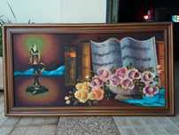 Quadro pintado a óleo "valsa das rosas"