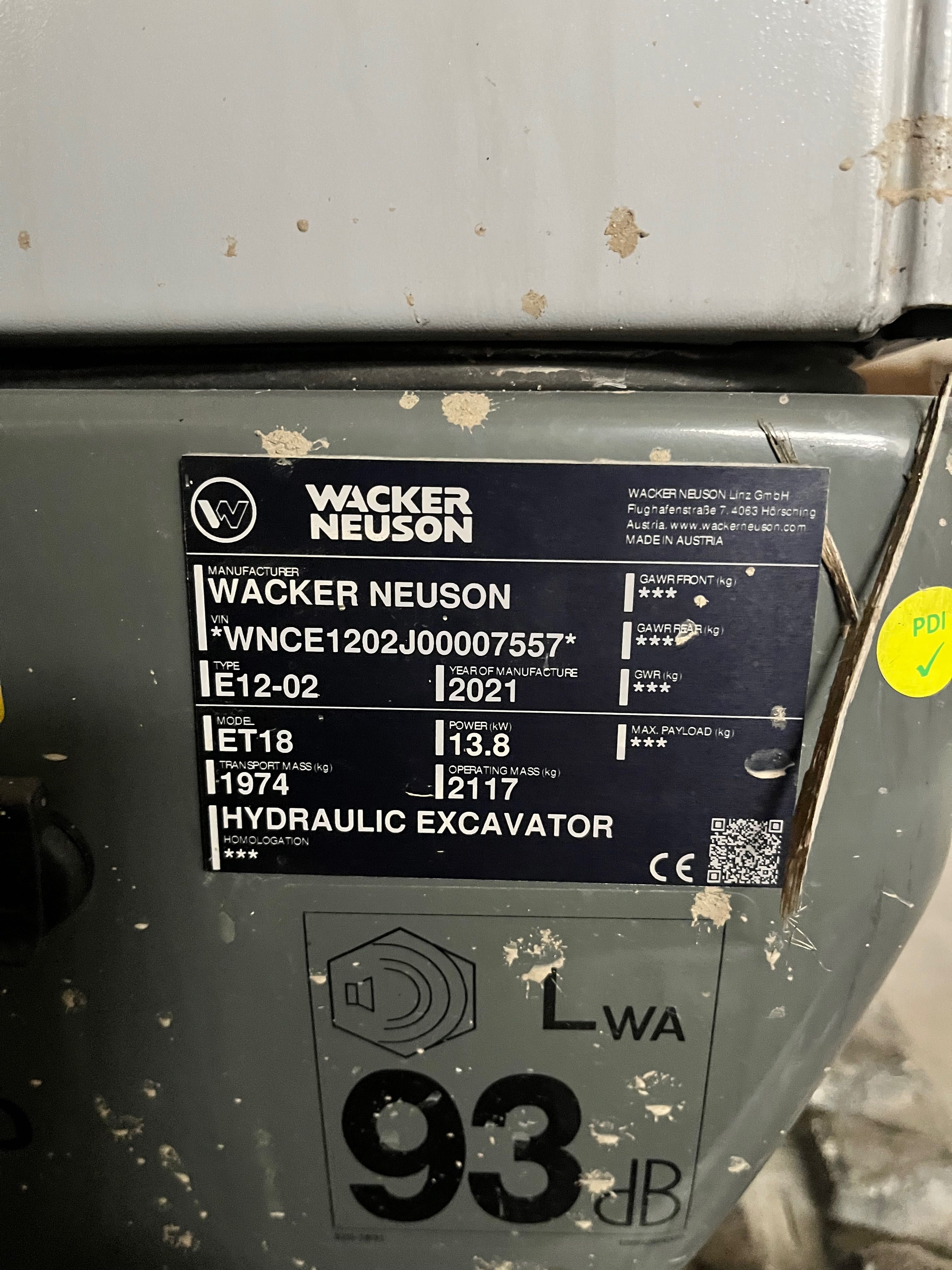 Koparka Wacker Neuson ET 18 2021