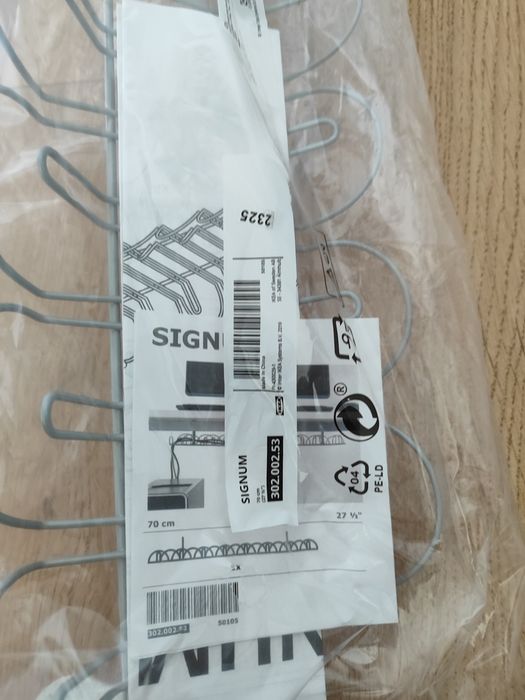 IKEA SIGNUM Maskownica do kabli srebrny 70 cm