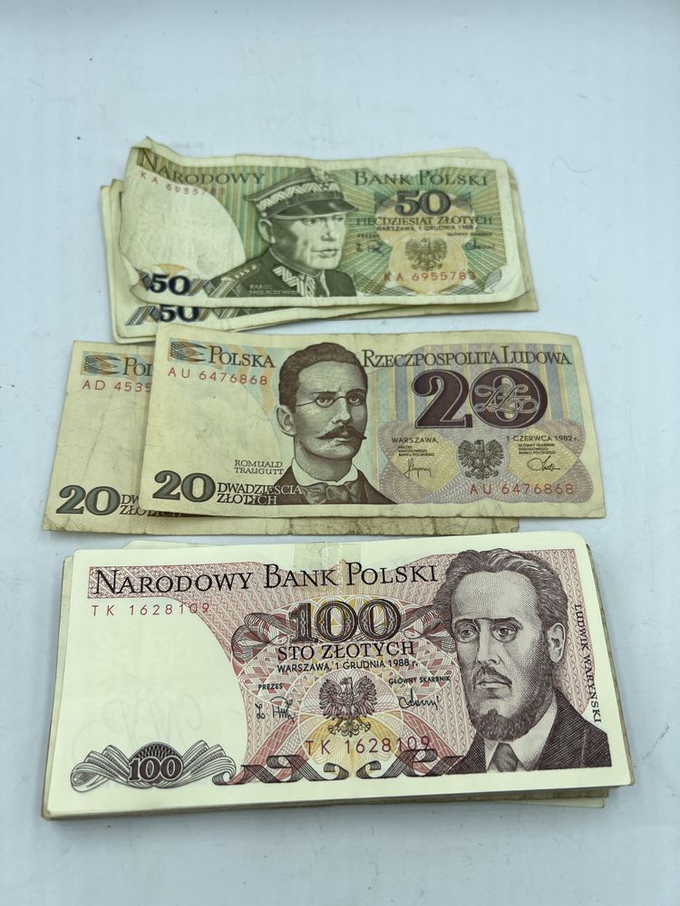 Banknoty PRL kolekcjonerskie zestaw 20 50 i 100