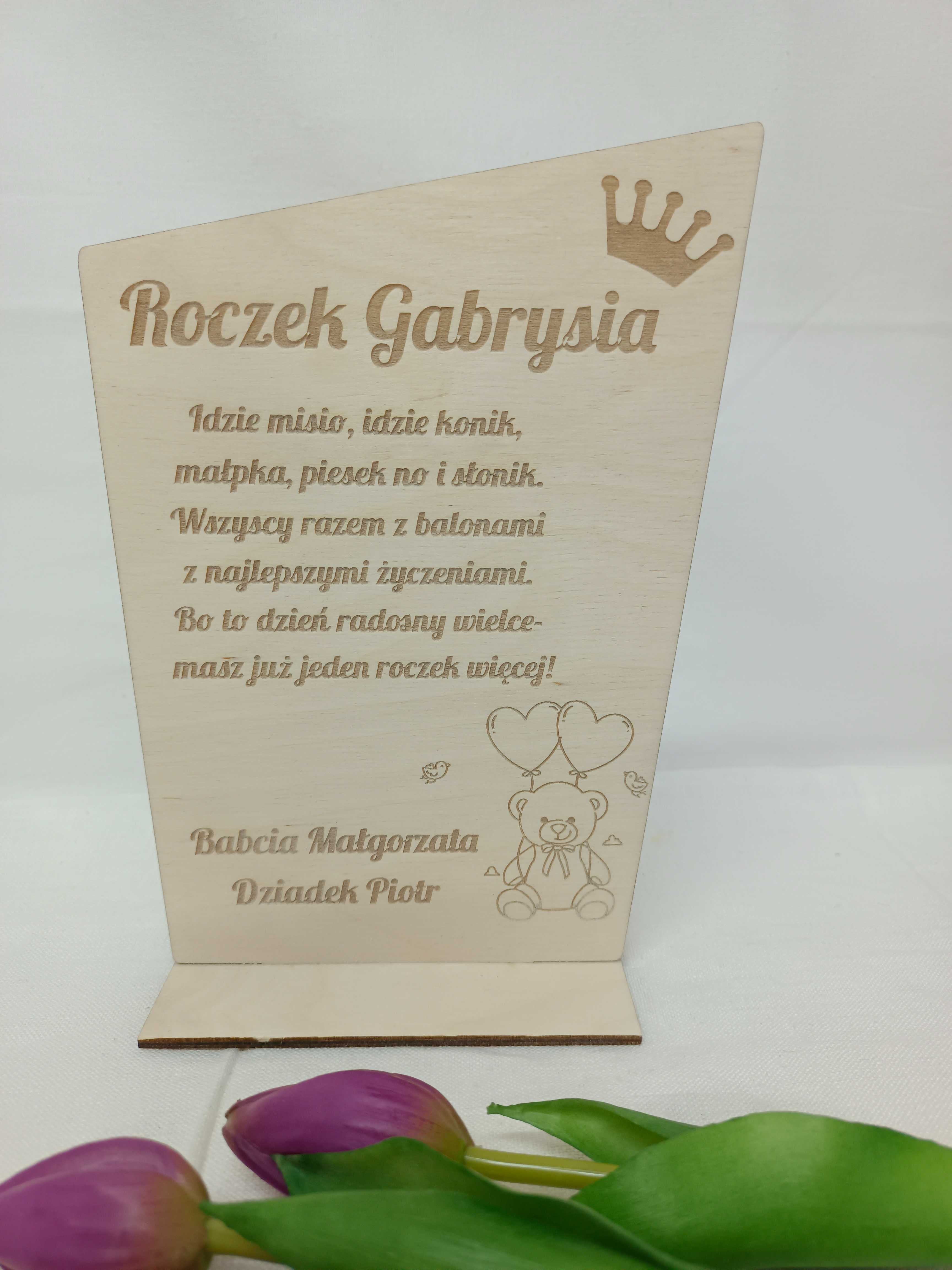 Kartka na roczek TABLICZKA urodziny pierwsze