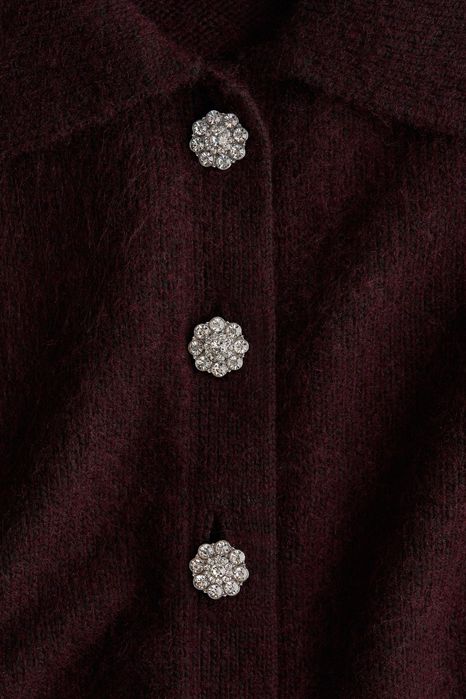 Kardigan M nowa kolekcja burgund wełna PROMOCJA