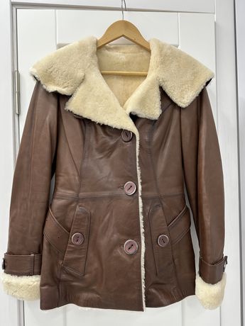 Дубленка куртка зимова жіноча натуральна овчина S