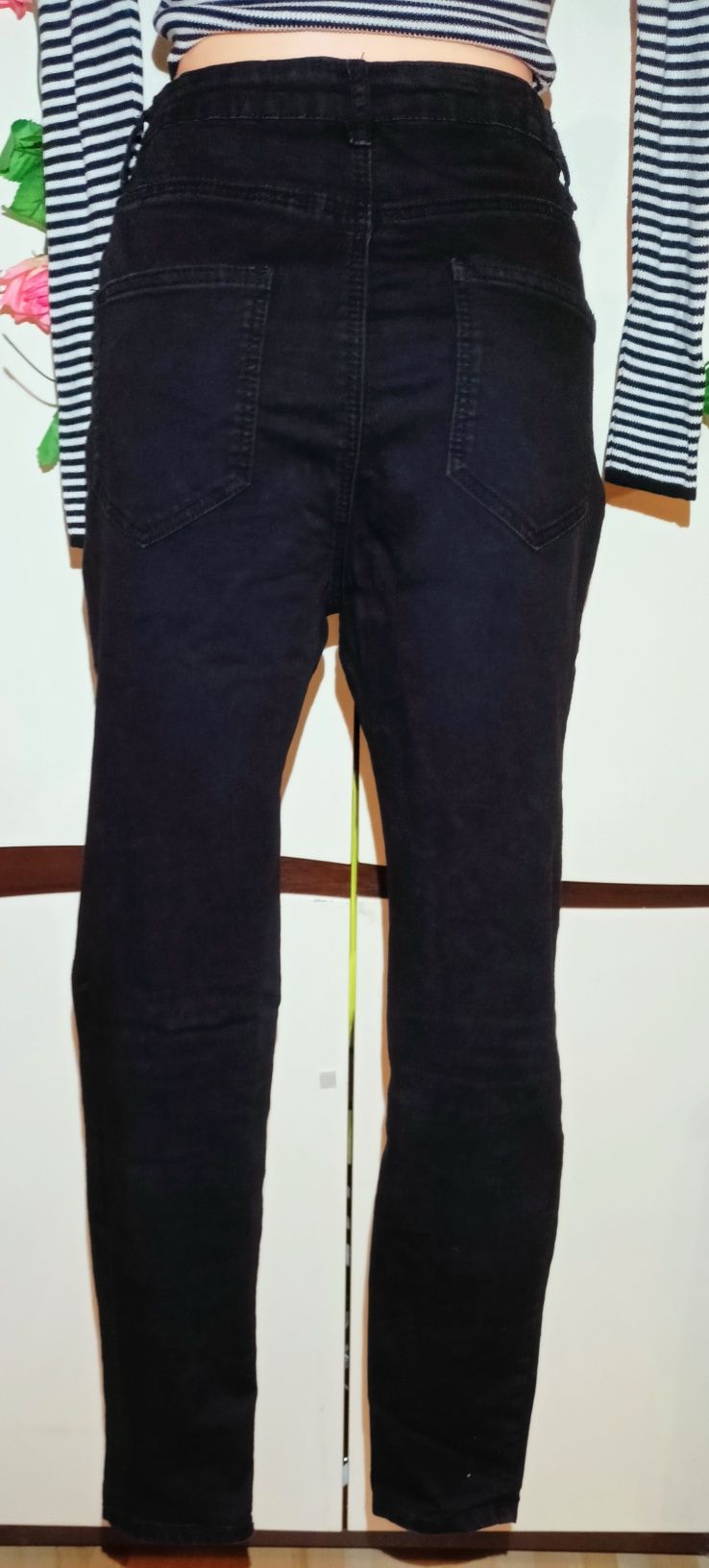 Czarne materiałowe Spodnie skinny New Yorker L (40)