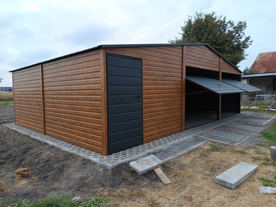 Garaż blaszany garaż blaszak 9x6 7x5 6x6 profil poziom Rus-Stal kolor