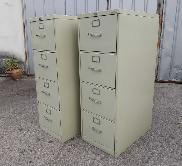 Armário Arquivador Metálico Industrial Vintage