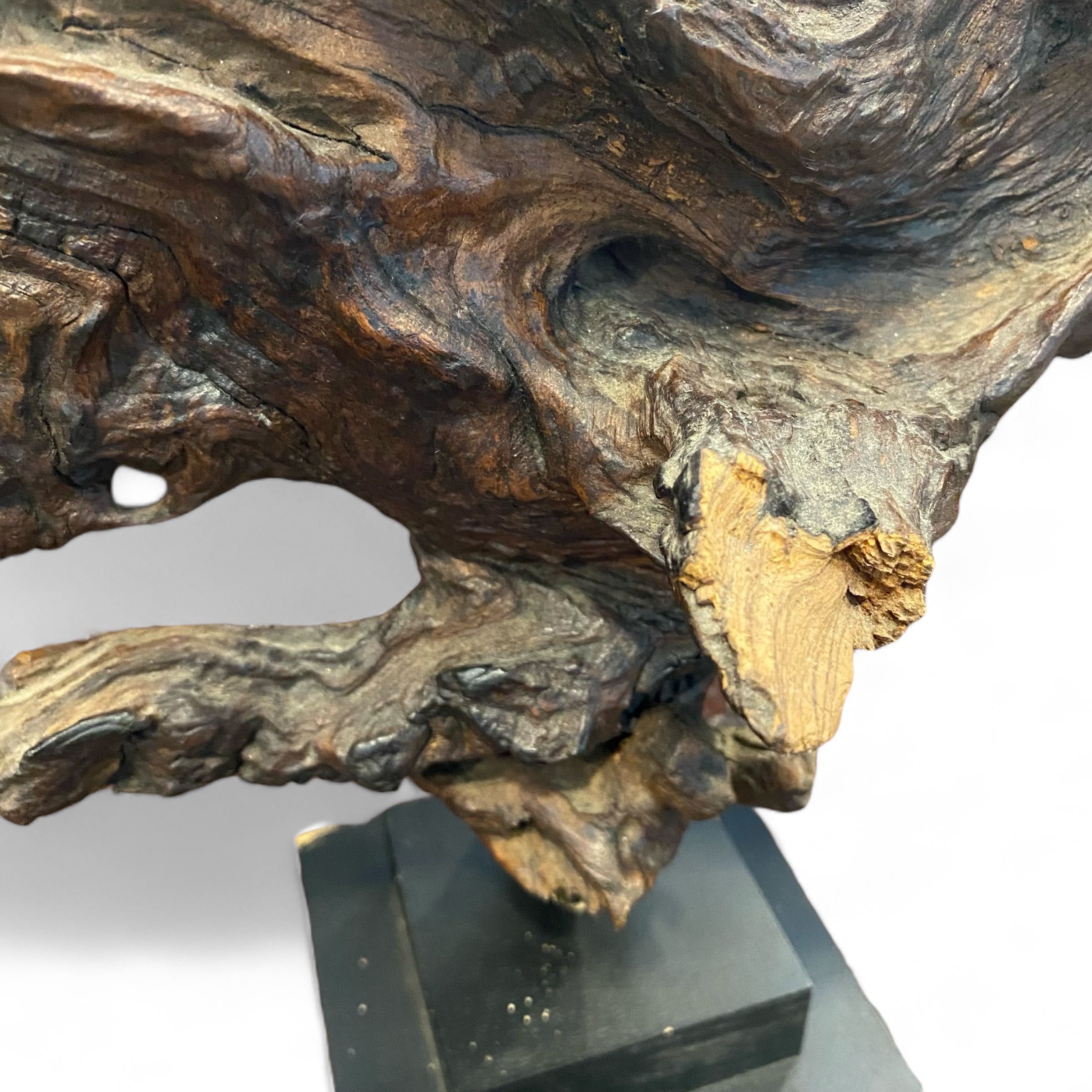 Estatueta Decorativa Madeira Castanho “Tronco”