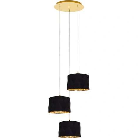 Żyrandol złoty czarny wisząca lampa glamour