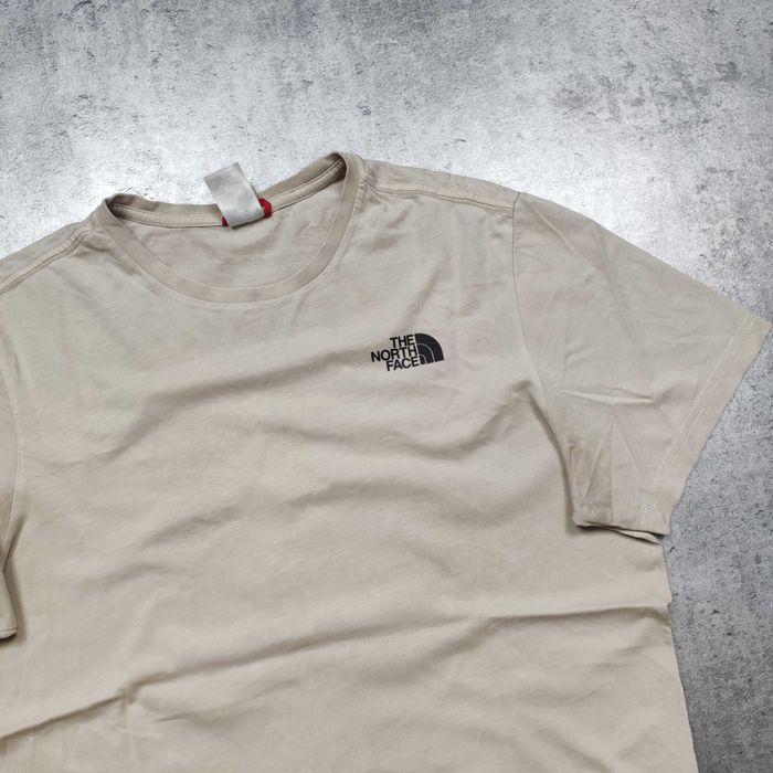 MĘSKA Koszulka Bawełna PREMIUM Beżowa Logo Plecy TNF The North Face