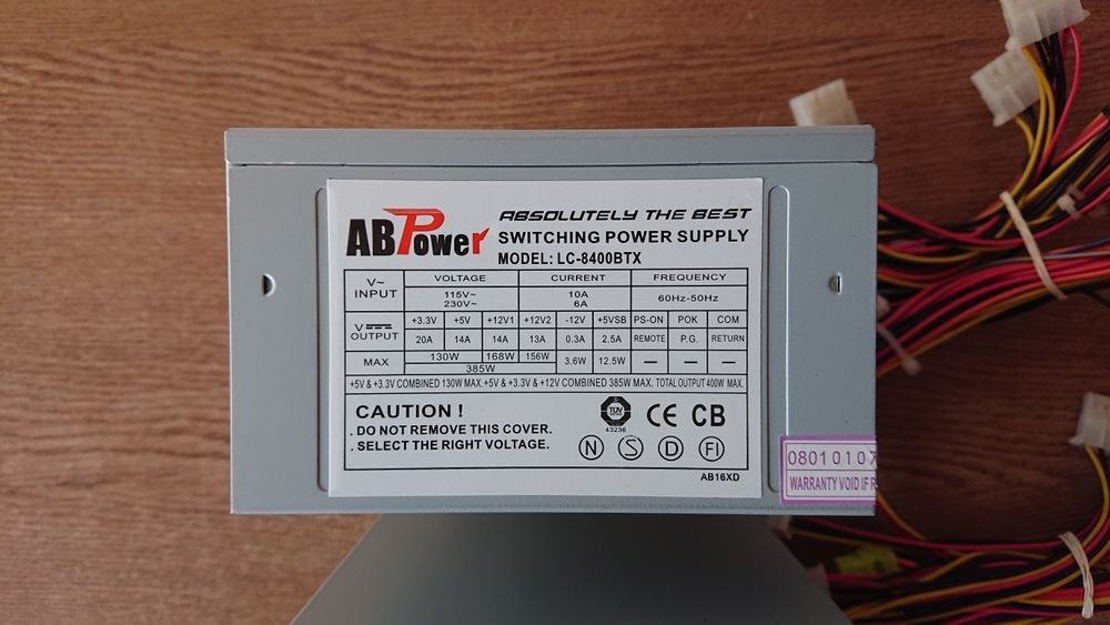 Блок питания 400W / 400Вт AB Power. Новый !
