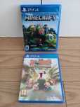 Minecraft + Worms Battlegrounds, PS4 PlayStation 4 (faço retomas)
