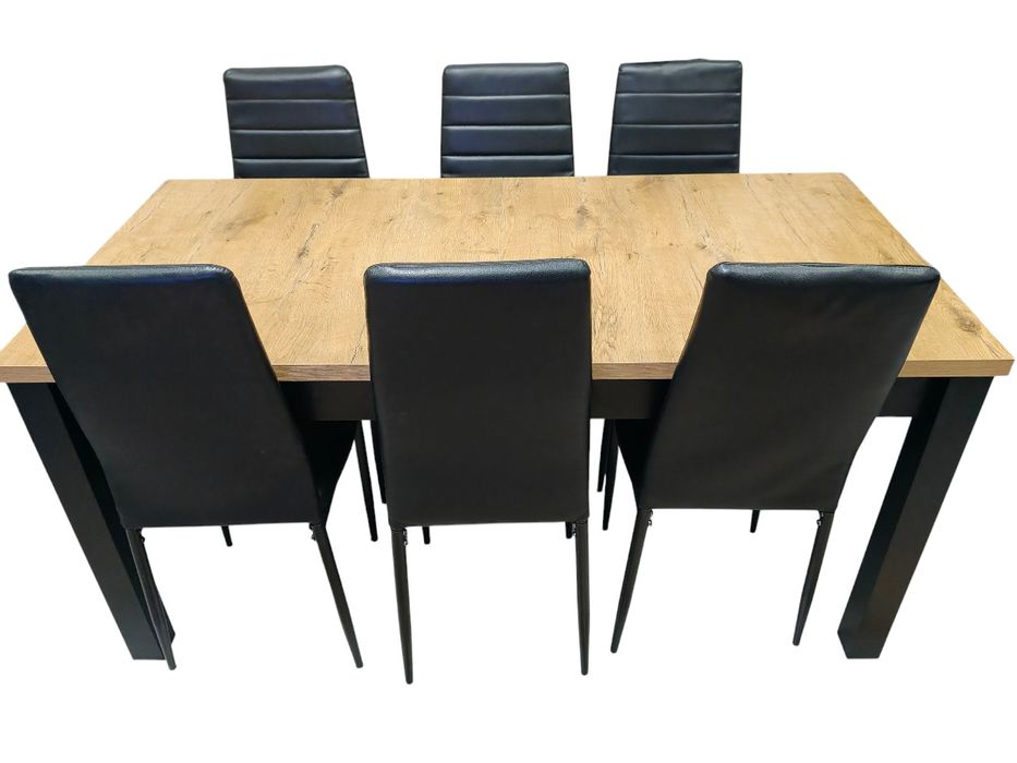 Stół rozkładany z krzesłami