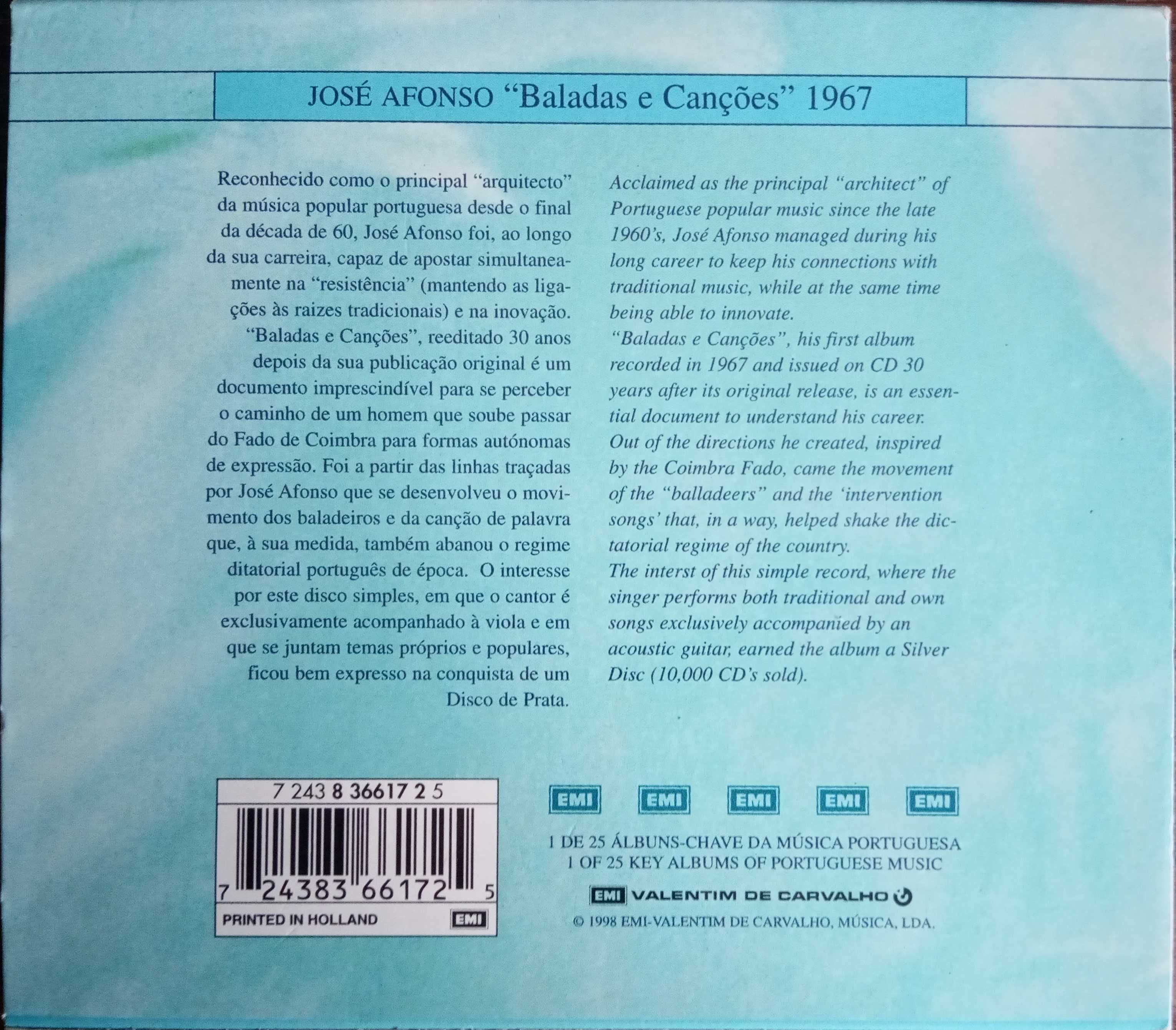 José Afonso	- - - - -		Baladas e Canções	- - - - -	CD