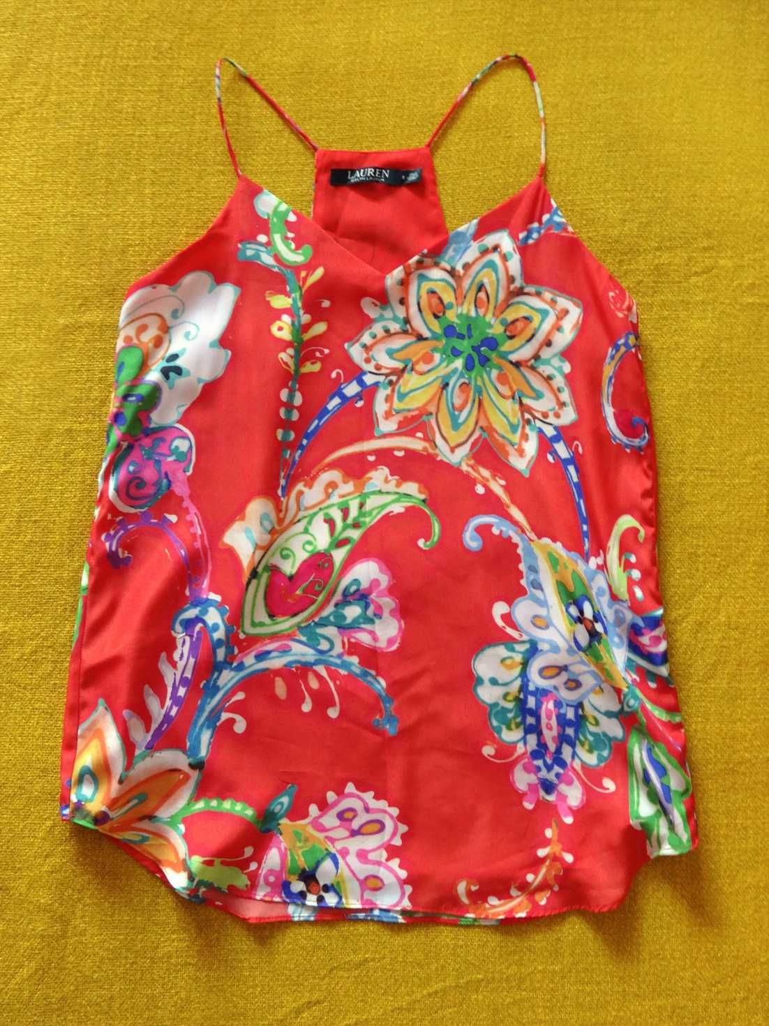 Топ блуза на тонких бретельках квітковий принт (Ralph Lauren)