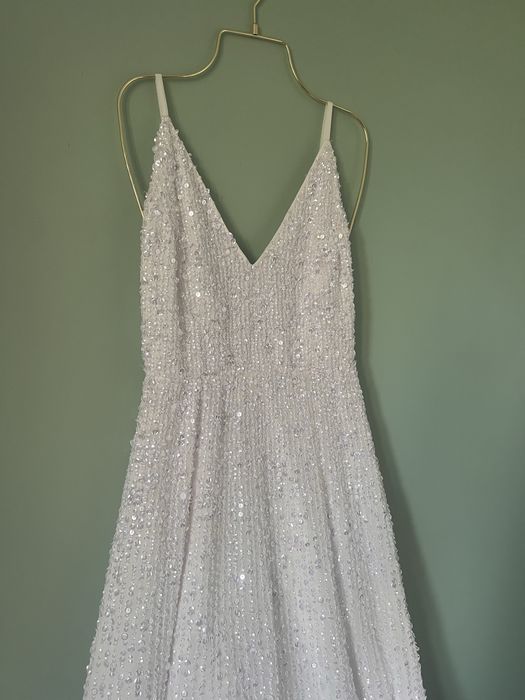 Bogato zdobiona suknia slubna maxi ramiaczka ASOS wedding dress
