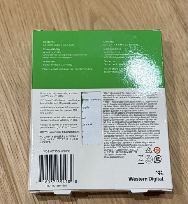 Dysk WD Green 1 TB SSD Nowy