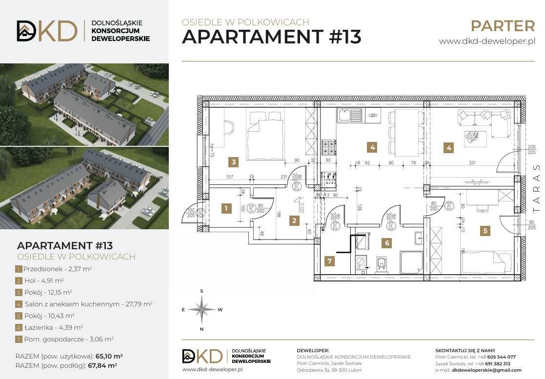 Apartament pod klucz - mieszkanie dom szeregowy, ogród Polkowice