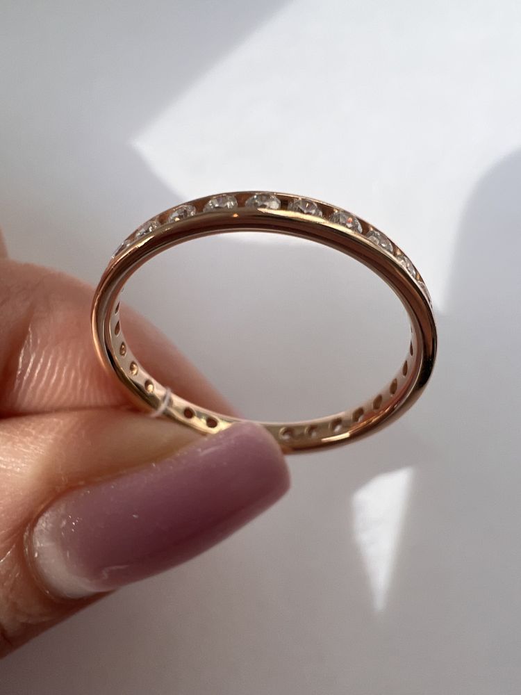 Стильное золотое кольцо р.18 красное золото 585 проба