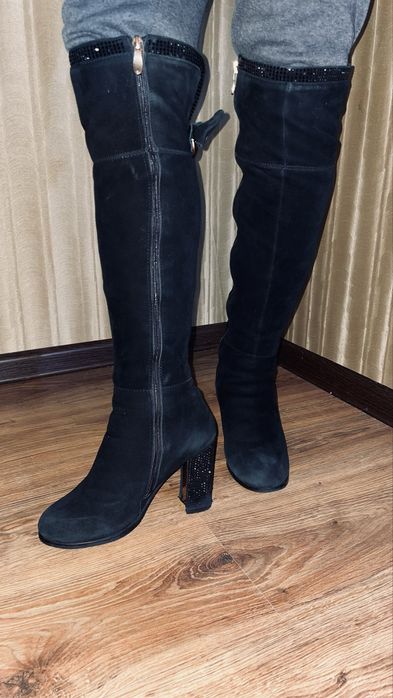 Сапоги замшеві натуральні Mea Balan чорні