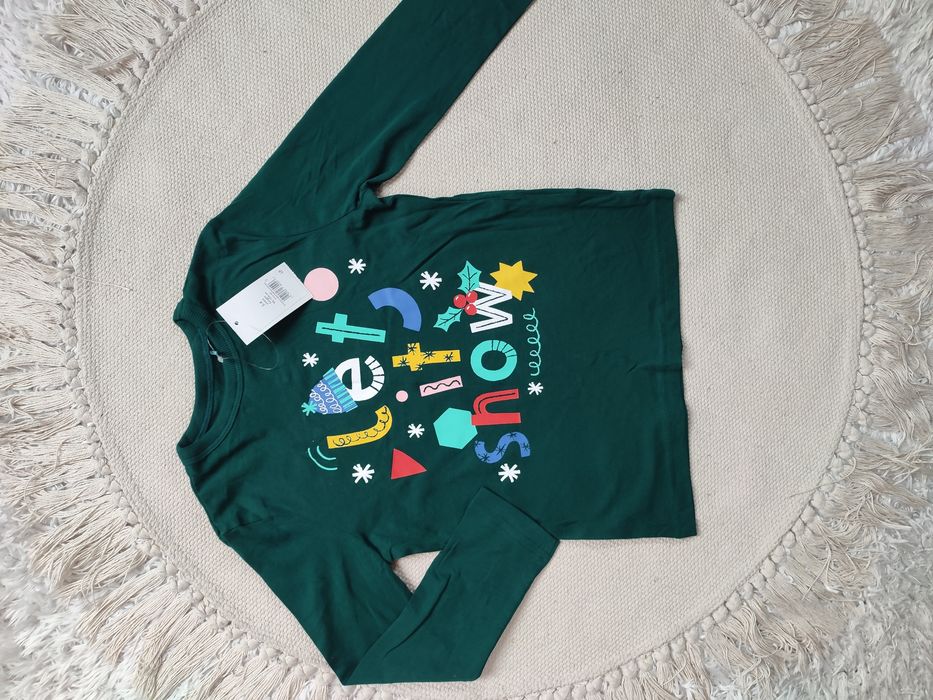 Nowa świąteczna bluzka z długim rękawem 98-104